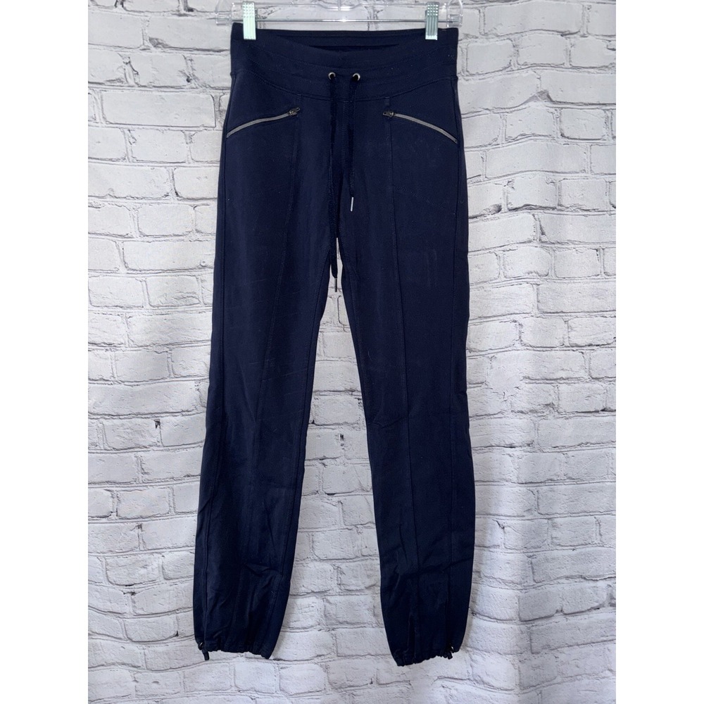Athleta Black Jersey Knit Drawstring Pants With Back Pockets XX-small
